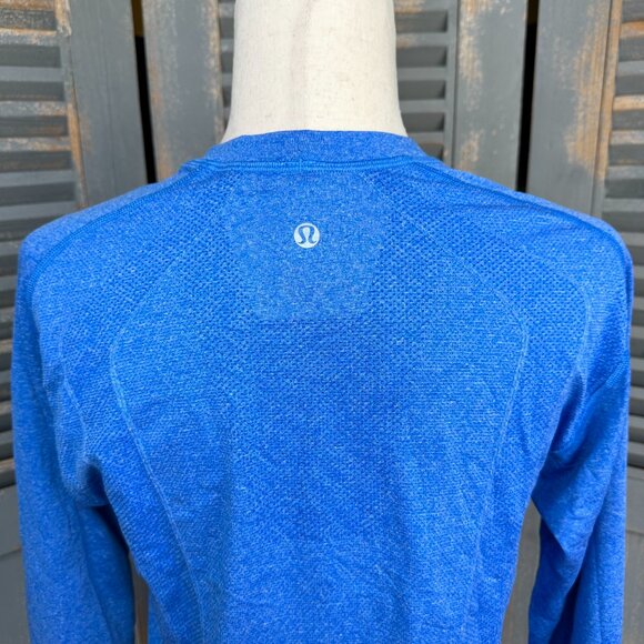 Lululemon Men's Long Sleeve Swiftly Tech Mesh Panel Top Blue Heather Sz S - Picture 10 of 16